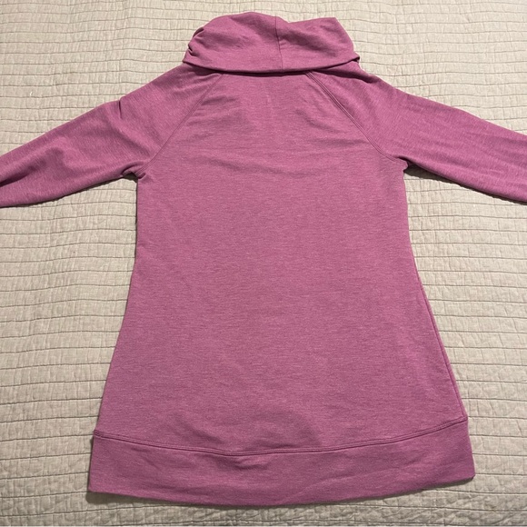 Athleta Heather Purple Tranquility Cowl Neck Athletic Sweater Small - Picture 10 of 10
